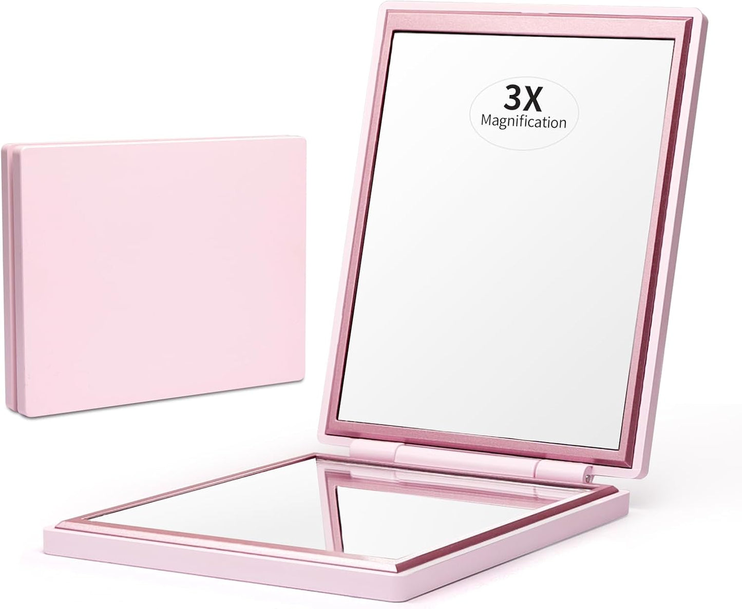 Compact Travel Mirror - 1x/3x Portable Makeup Mirror for Purse & Handbag | Pink