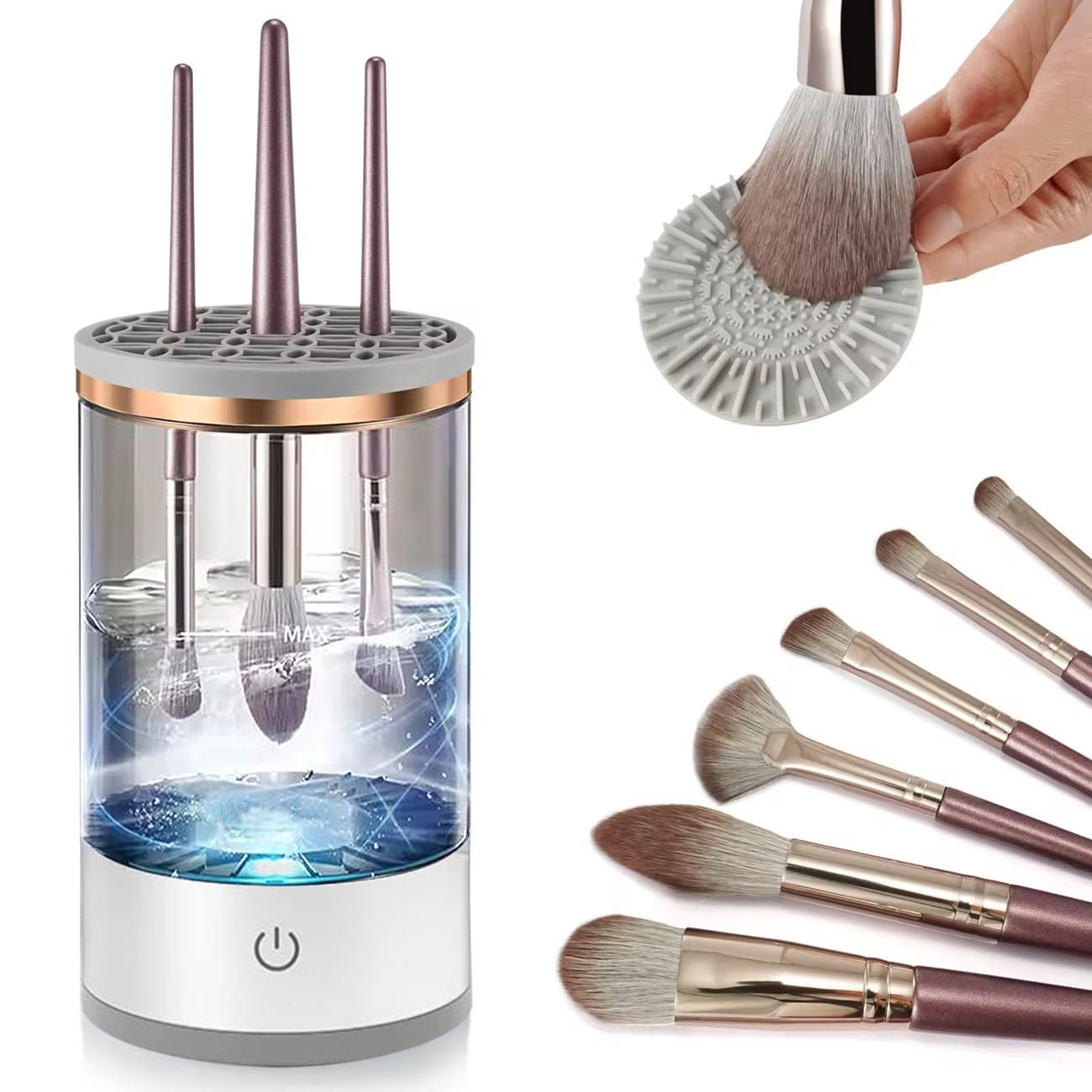 Automatic Makeup Brush Cleaner,Electric Makeup Brush Cleaner Machine for Deep Cleaning,Cosmetic Brush Cleaner for All Size Makeup Brush