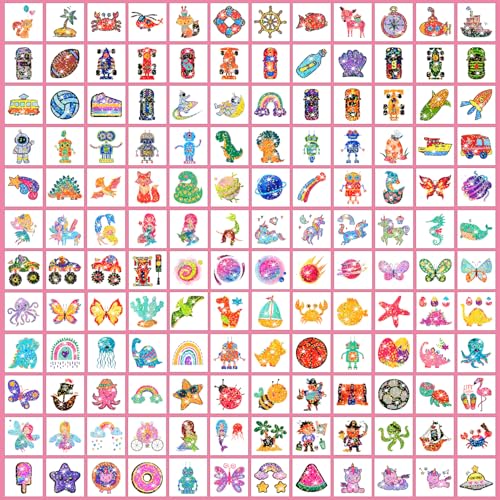 Partywind Glitter Temporary Tattoos for Kids - 408 Pack for Boys & Girls