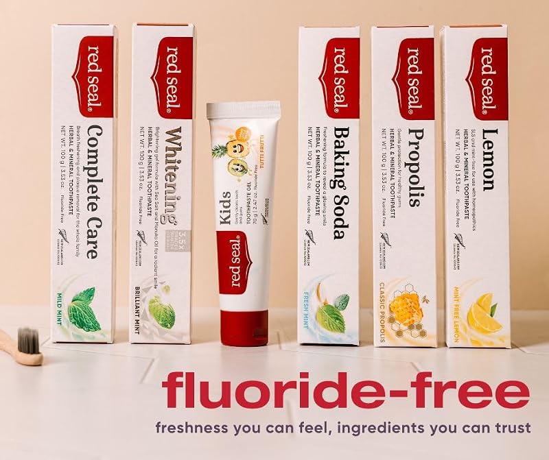Natural Kids Toothpaste - Tutti Frutti Flavor, Fluoride & SLS-Free, Vegan, Cruelty-Free, 2.47oz - Red Seal Kids