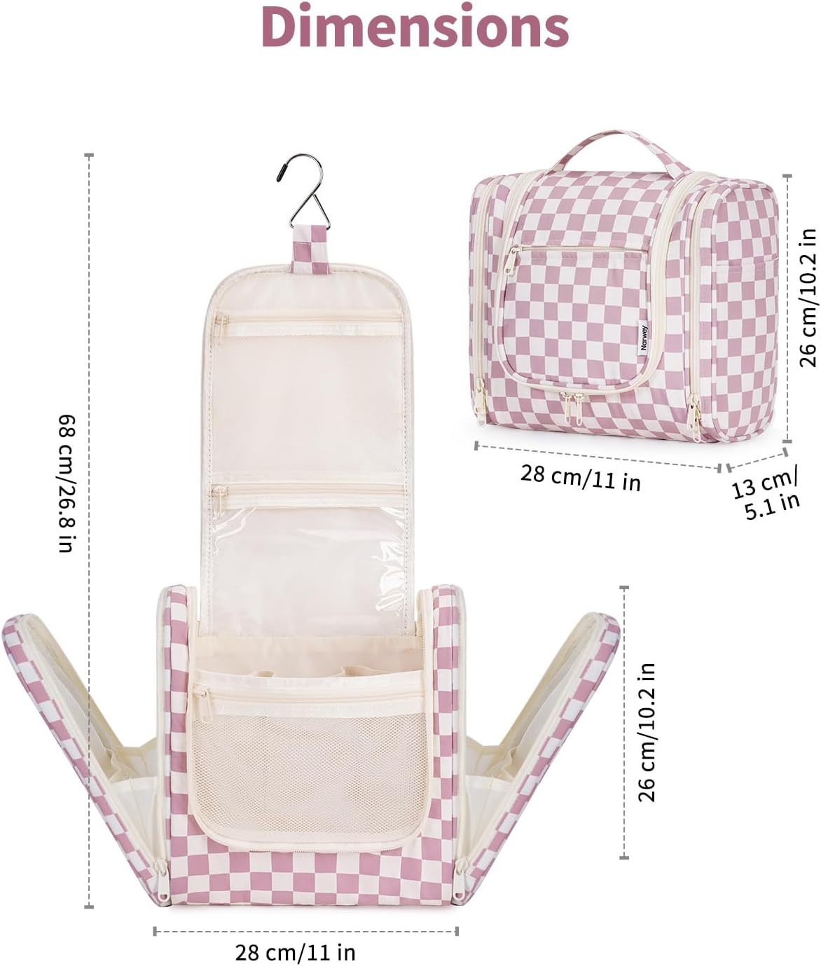 Hanging Toiletry Bag for Women - Travel Makeup Organizer with Multiple Compartments | Perfect for Cosmetics & Toiletries