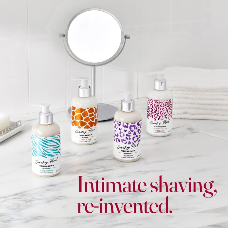 IntiMD Coochy Plus Intimate Shaving Cream Citrus Elixir For Pubic, Bikini Line, Armpit and more - Rash-Free With Patent-Pending Moisturizing+ Formula - Prevents Razor Burns & Bumps, In-Grown Hair