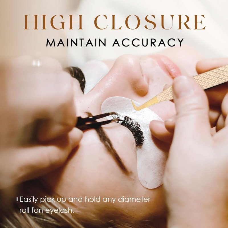 Beeutemaker Beige Fiber Tip Lash Tweezers for Eyelash Extensions – SS Shape for Isolation & Classic Lashes, Professional Lash Extension Tool
