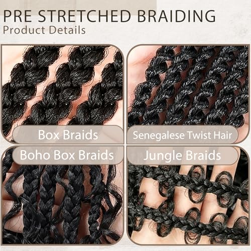 YEXIU Beauty 24 Inch Pre-Stretched Yaki Straight Braiding Hair | 8 Packs Brown