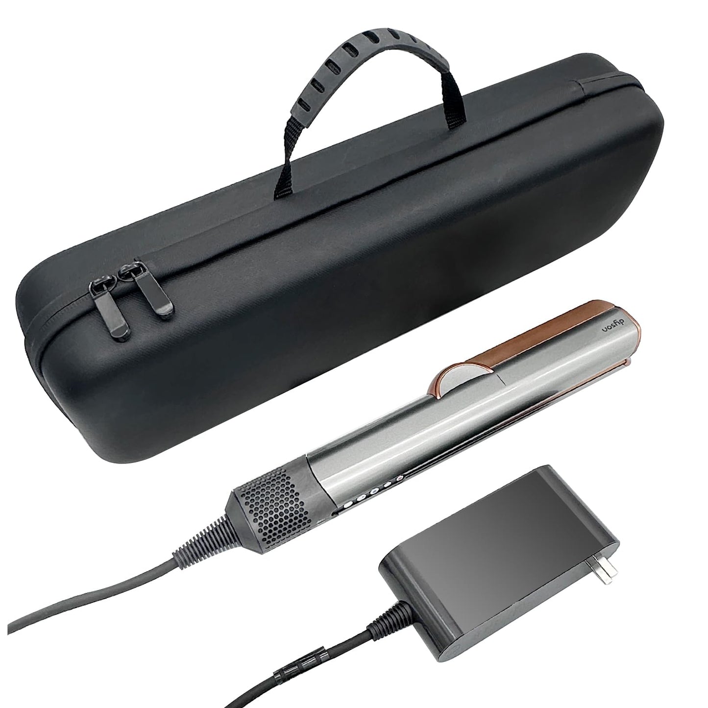 Honlyn Travel Case for Dyson Airstrait Straightener, Airstrait HT01 Carrying Case Dyson Hair Straightener PU-Hard Shell Travel Storage Bag Accessories