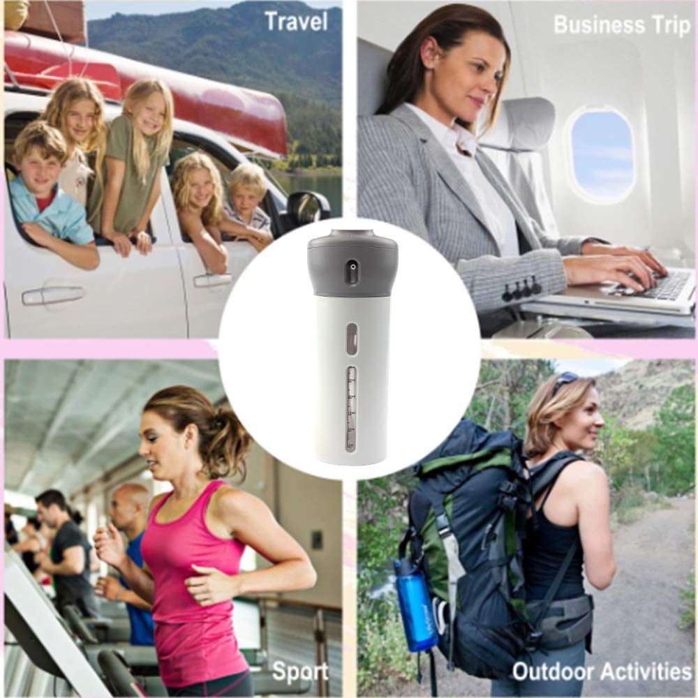 4 In 1 Travel Dispenser Set - Refillable Lotion, Shampoo & Gel Bottles | Pink & Gray
