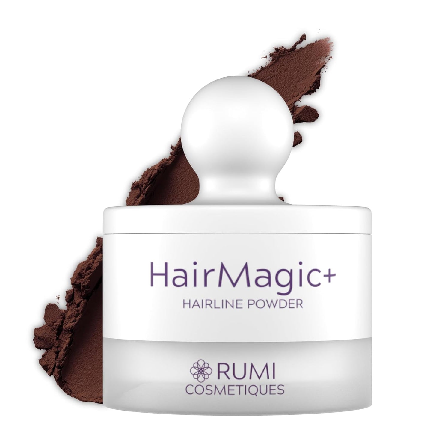 HairMagic+ Root Touch Up Powder - Instant Gray Coverage & Hairline Filler | Water-Resistant, Natural Finish with Argan Oil & Vitamin E (Dark Brown)