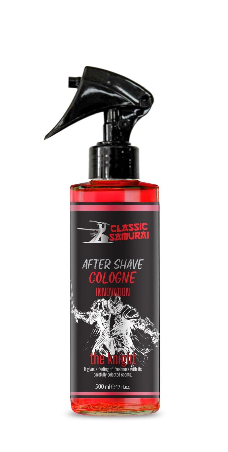 Classic Samurai After Shave Barber Cologne Innovation, Men's Eau de Cologne, The Knight, 500ml- 17 fl oz