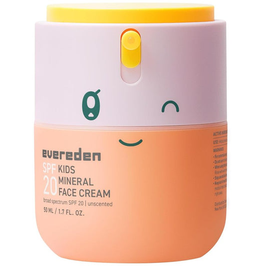 Evereden Kids Mineral Face Cream SPF 20 - Dermatologist-Tested Moisturizer with Vitamin B5 & Zinc Oxide | Fragrance-Free, Vegan