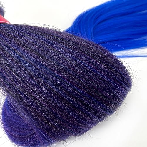 26 Inch Knotless Ombre Braiding Hair - 1B Purple Blue - 3 Bundles
