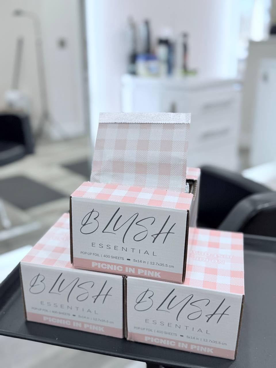 Blush Essential Picnic in Pink Hair Salon Pop Up Foils, Aluminum Foil Sheets for Highlighting and Coloring, Salon Hair Foils, 5"x14", 400 Foil Sheets (LONG FOILS)