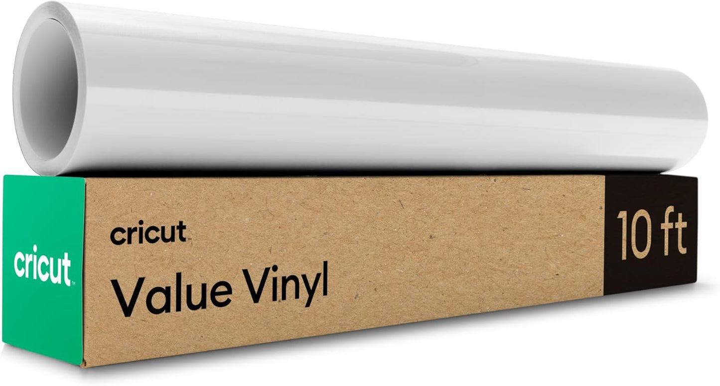 Cricut® Permanent Vinyl Roll - White Crafting Material for DIY Projects | 12 in x 10 ft