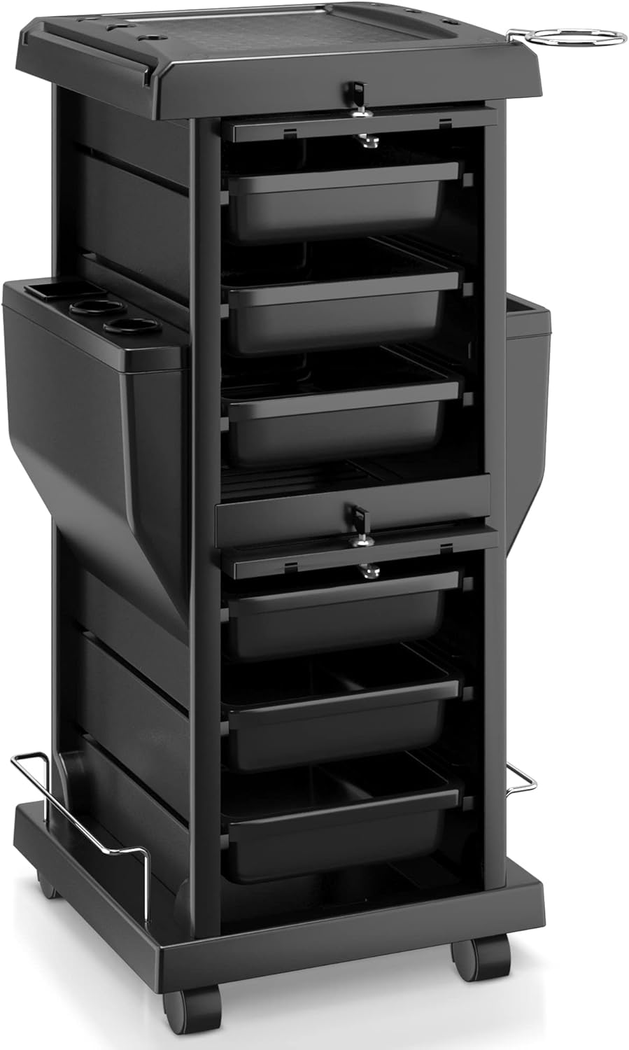 Professional Locking Hair Salon Trolley - Rolling Cart with 6 Drawers for Easy Storage