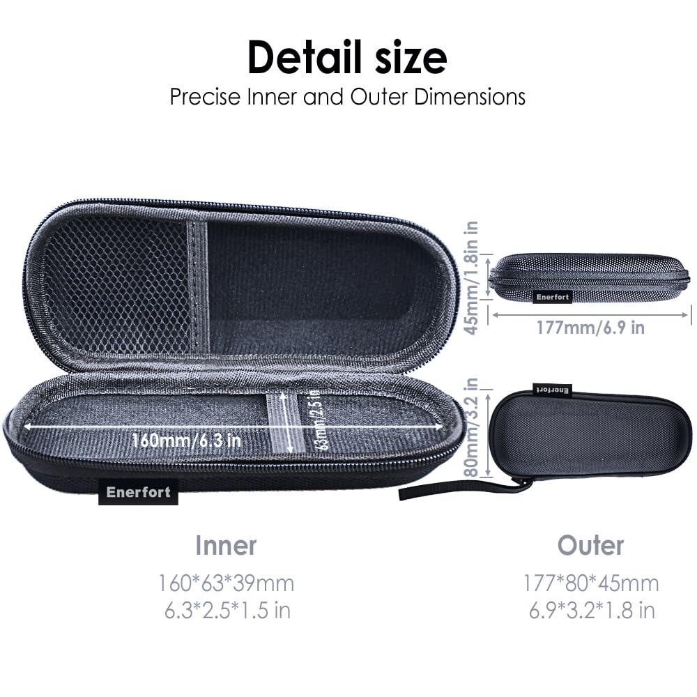 Enerfort Hard EVA Razor Travel Case Compatible with Gillette Men's Razor - Mesh Pocket for 2 Razor Blades + Lightweight Carrying Handle + Durable Zipper (Only Case)