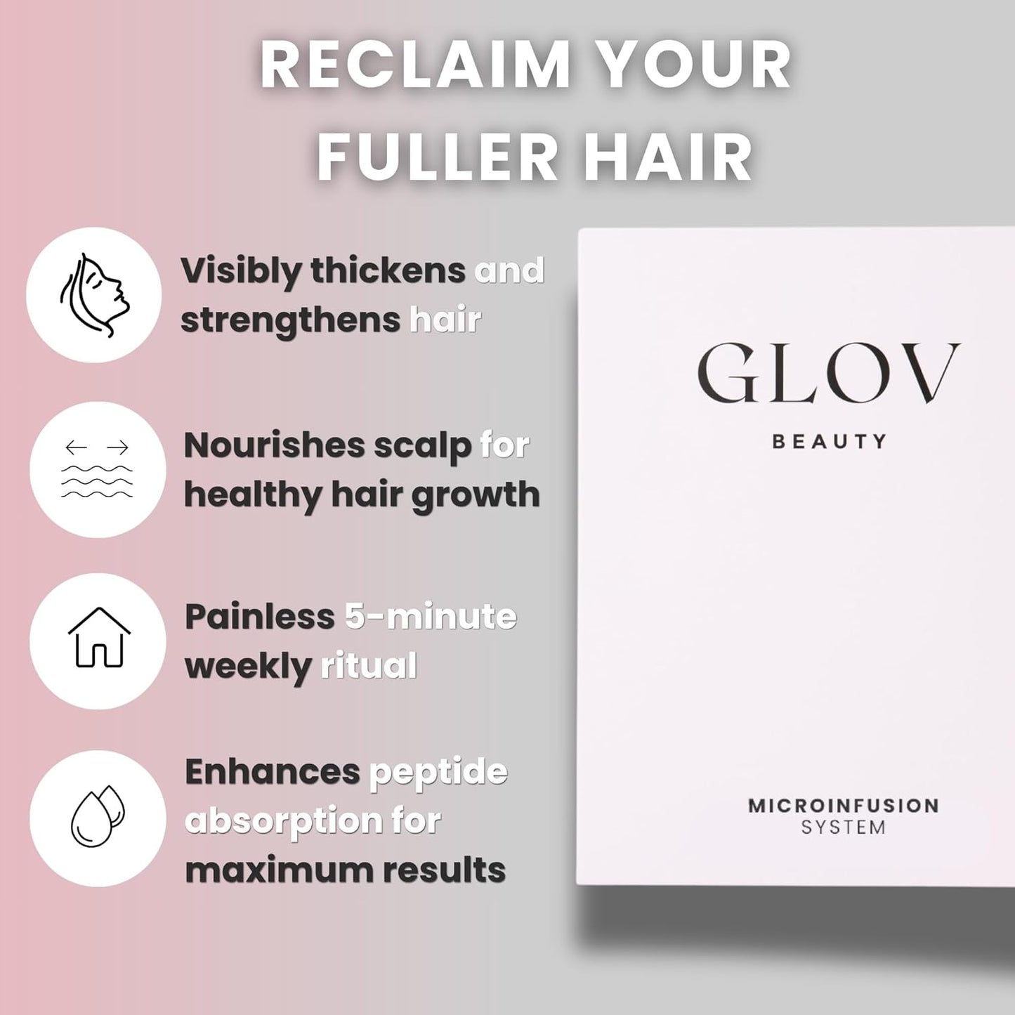 Micro Infusion Hair Renewal Kit - 0.25mm Gold Derma Stamp with Hyaluronic Acid & Peptide Serum | Hydrating Scalp Treatment for Thicker, Healthier Hair