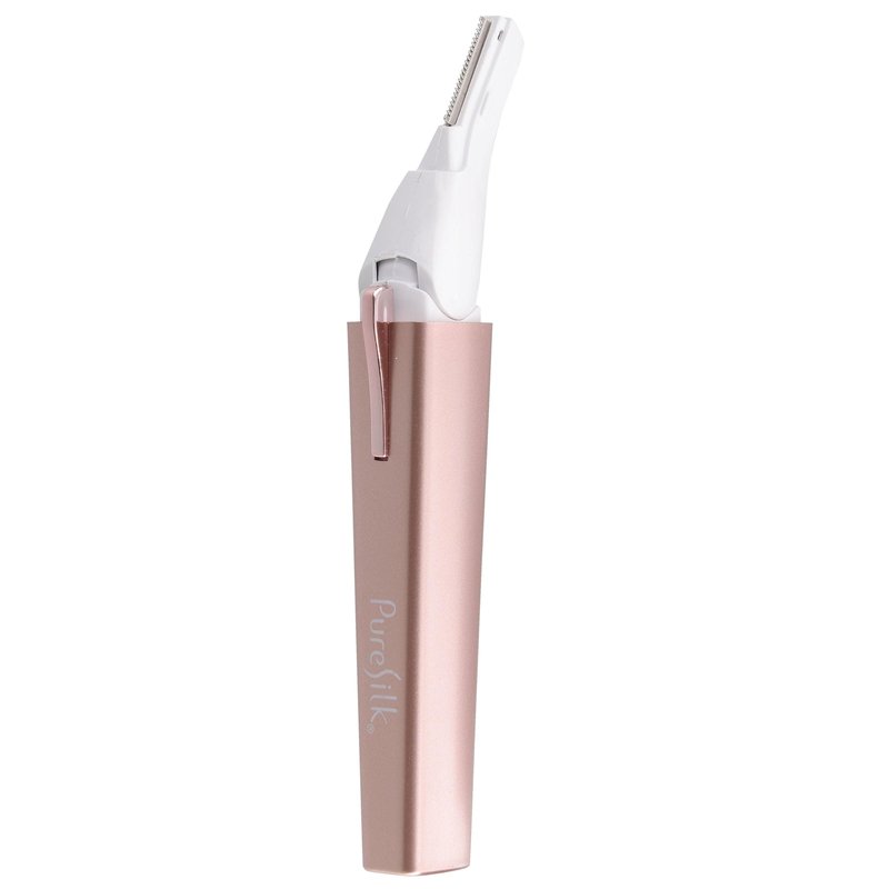 Pure Silk Hair Trimmer for Woman, Pivoting Head Adjustable Hair Trimmer for Women, Personal Shaver Grooming Tool, LED Light, Precision Grooming for Face, Bikini, and Delicate Areas, Battery Powered