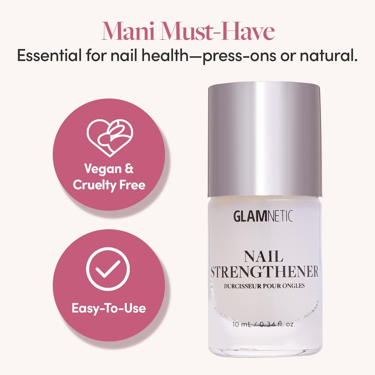 Glamnetic Nail Strengthener - Vegan Formula | 0.34oz