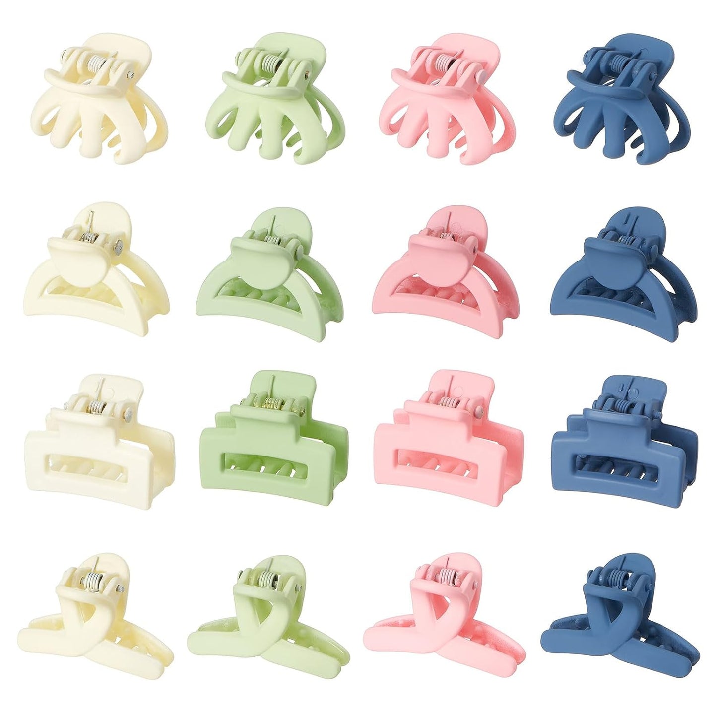 Colorful Mini Crystal Flower Hair Clips - 16PCS Non-Slip Claw Clips for Thin/Thick Curly Hair