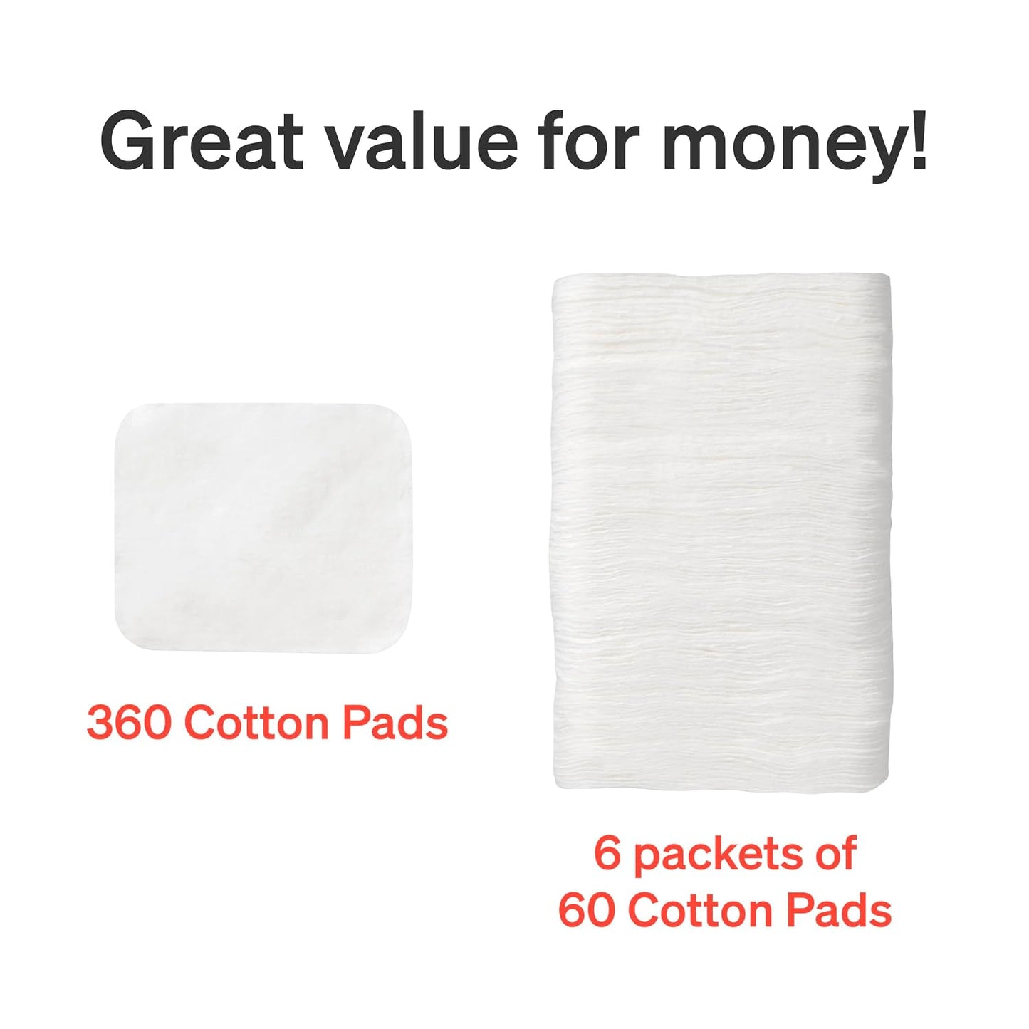 Baby Cotton Pads - Ultra Soft 100% Organic Diaper Change Pads | 360 Count, Lint-Free, Extra Large for Sensitive Skin