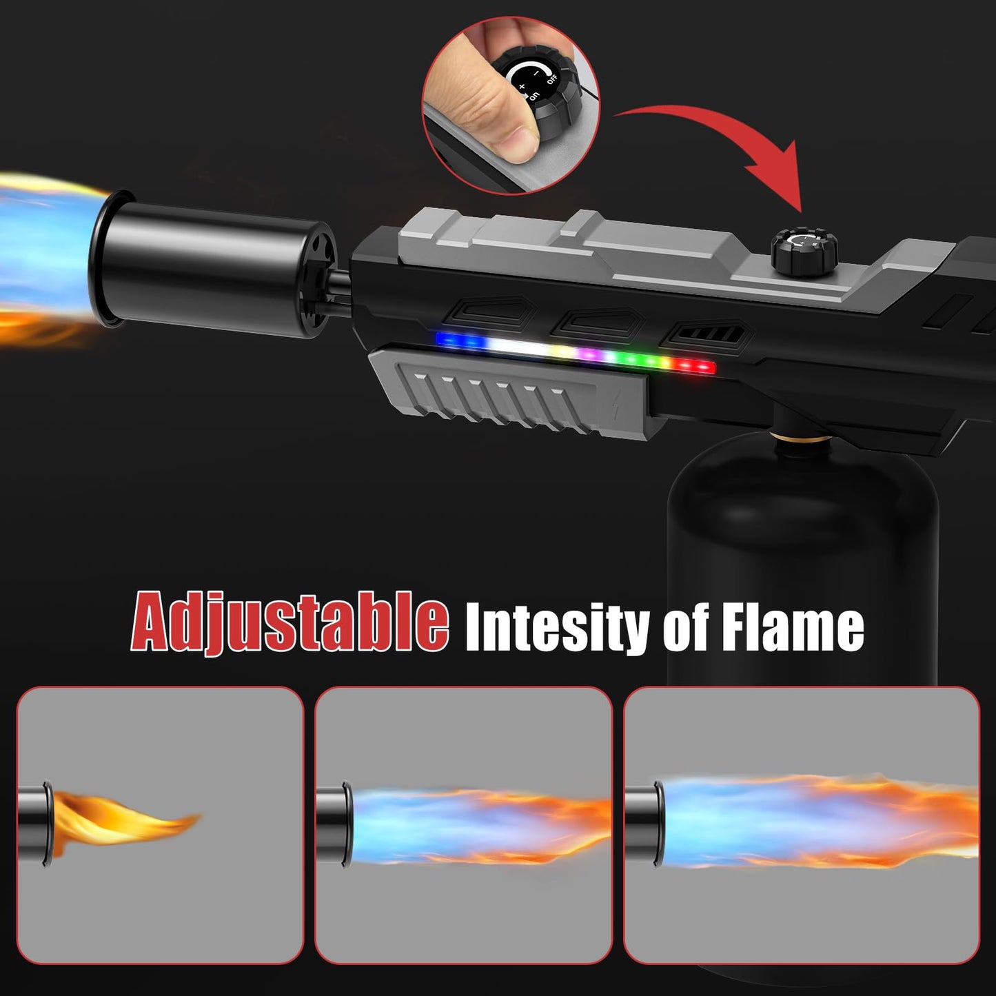KinetiFire Powerful Propane Torch Gun with Front-Mounted LED Light