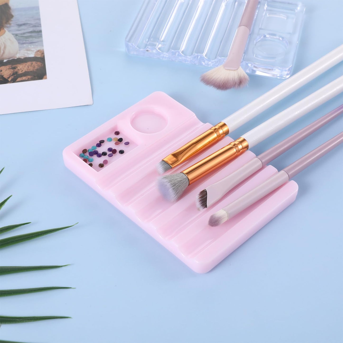 Gel Brush Holder, Clear Display Stand for Drawing Pens, Acrylic Nail Brush Holder, Nail Color Palette, Nail Art Pen Stand Organizer, Nail Gel Polish Brush Rest Manicure Tool