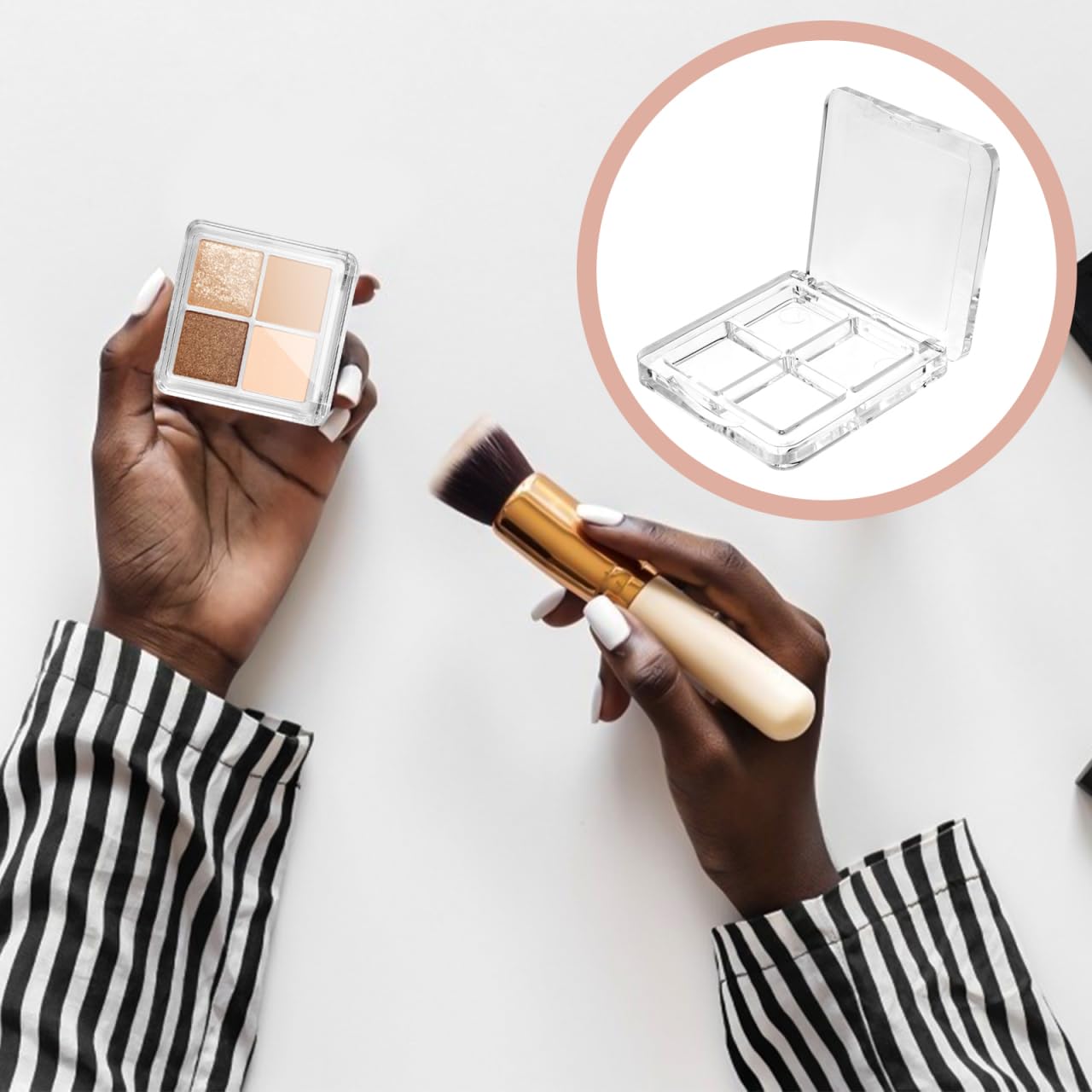 Empty Lipstick Palette - 4-Grid Refillable Depotting Case for Lipstick, Eyeshadow & Blush | Clear DIY Makeup Organizer for Women