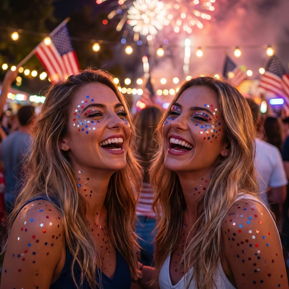 Patriotic Body Glitter Stick - Red, White & Blue Sparkle for Face and Hair | Perfect for Independence Day Celebrations