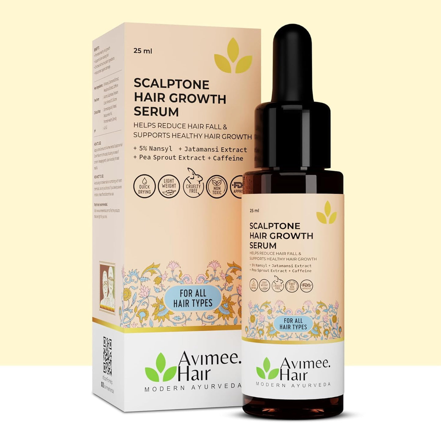 AVIMEE HERBAL Scalptone Hair Serum | 100% Pure & Natural | Mineral Oil Free | 25 mL