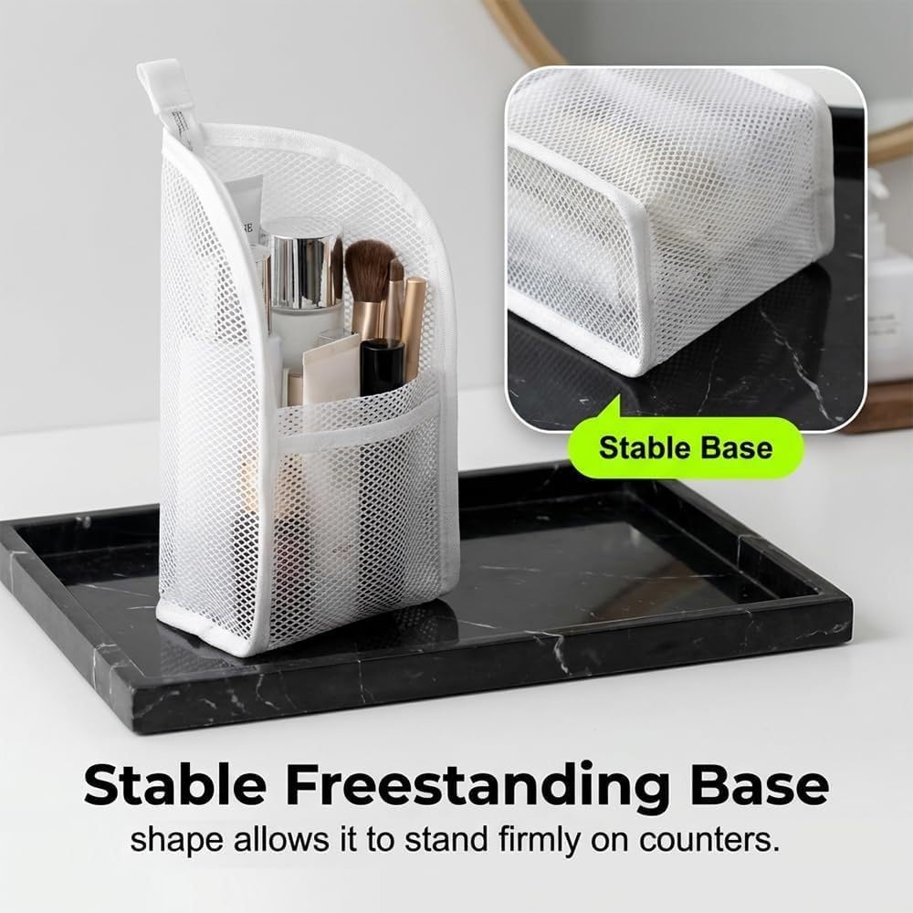Clear Hanging Toiletry Bag - Waterproof EVA Travel Organizer | Large Capacity, Foldable Design for Men & Women