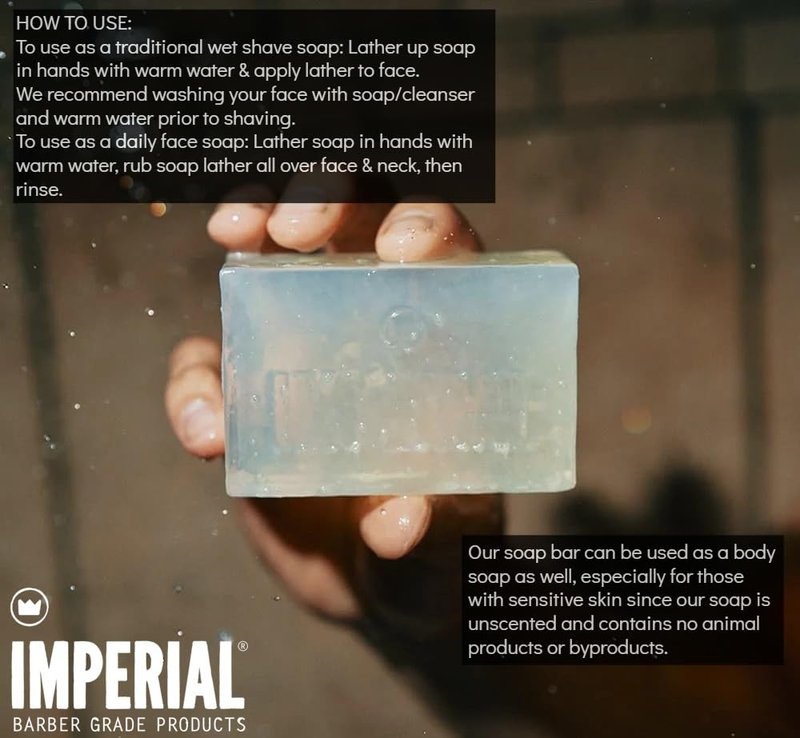 Imperial Barber Glycerin Soap for Shave & Face Use, 6.2 oz.