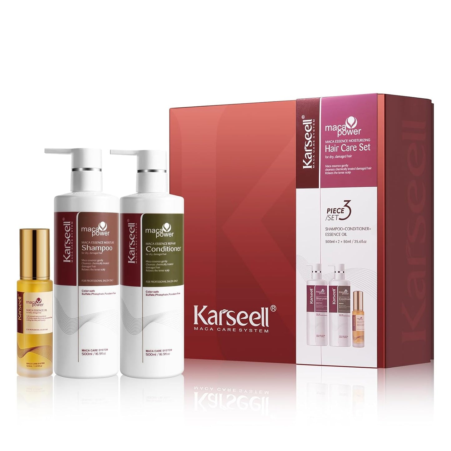 Collagen Hair Treatment Set - Deep Repair Mask & Argan Oil for All Hair Types | 2 x 16.9oz + 1.69oz