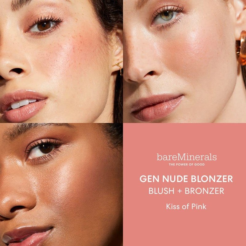 bareMinerals Gen Nude Blonzer - Blush & Bronzer Hybrid Compact Powder | Talc-Free, Buildable Luminous Finish, Rosy-Bronze Shades