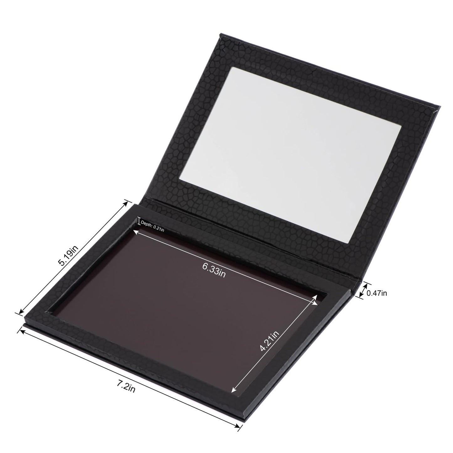 Magnetic Makeup Palette - Empty Palette with Mirror for Eyeshadow, Lipstick & Blush | Black