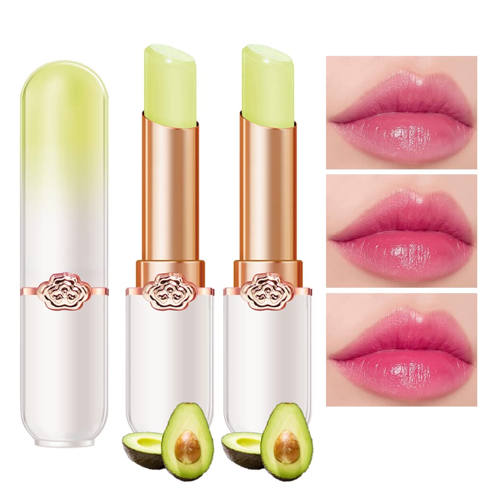 Peach Color Changing Lipstick Set - 2 Pcs PH Mood Long Lasting Tinted Lip Balm & Gloss for Women