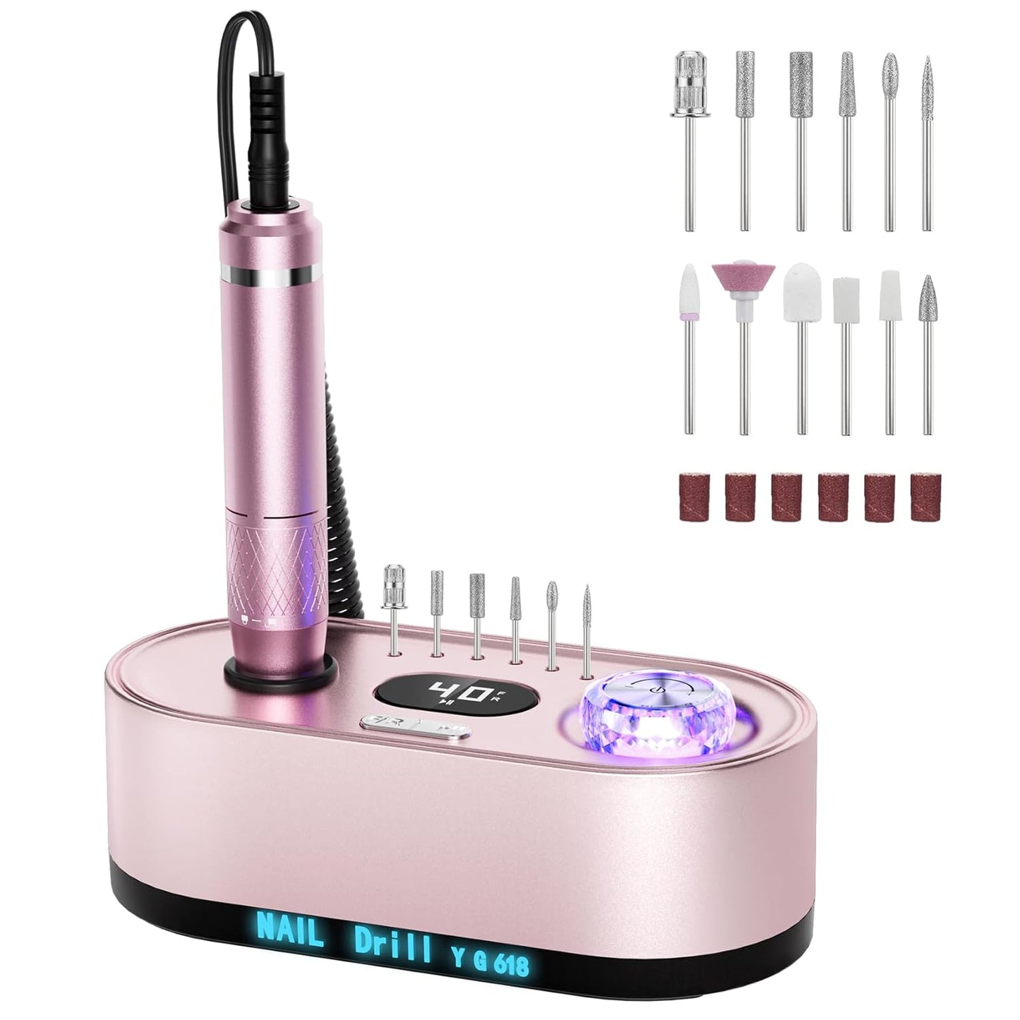 Electric Nail File Drill - 40000RPM Professional Kit with LCD Display | Manicure & Pedicure Polishing Tool for Salon & Home Use