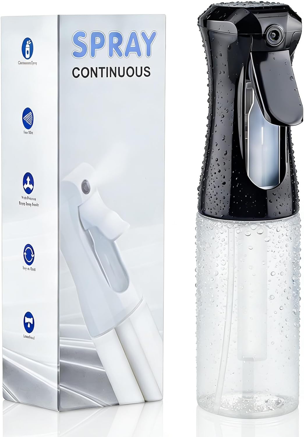 Continuous Spray Bottle - 6.8 OZ Ultra-Fine Mister for Hair, Plants & Cleaning | Versatile 1 Pack