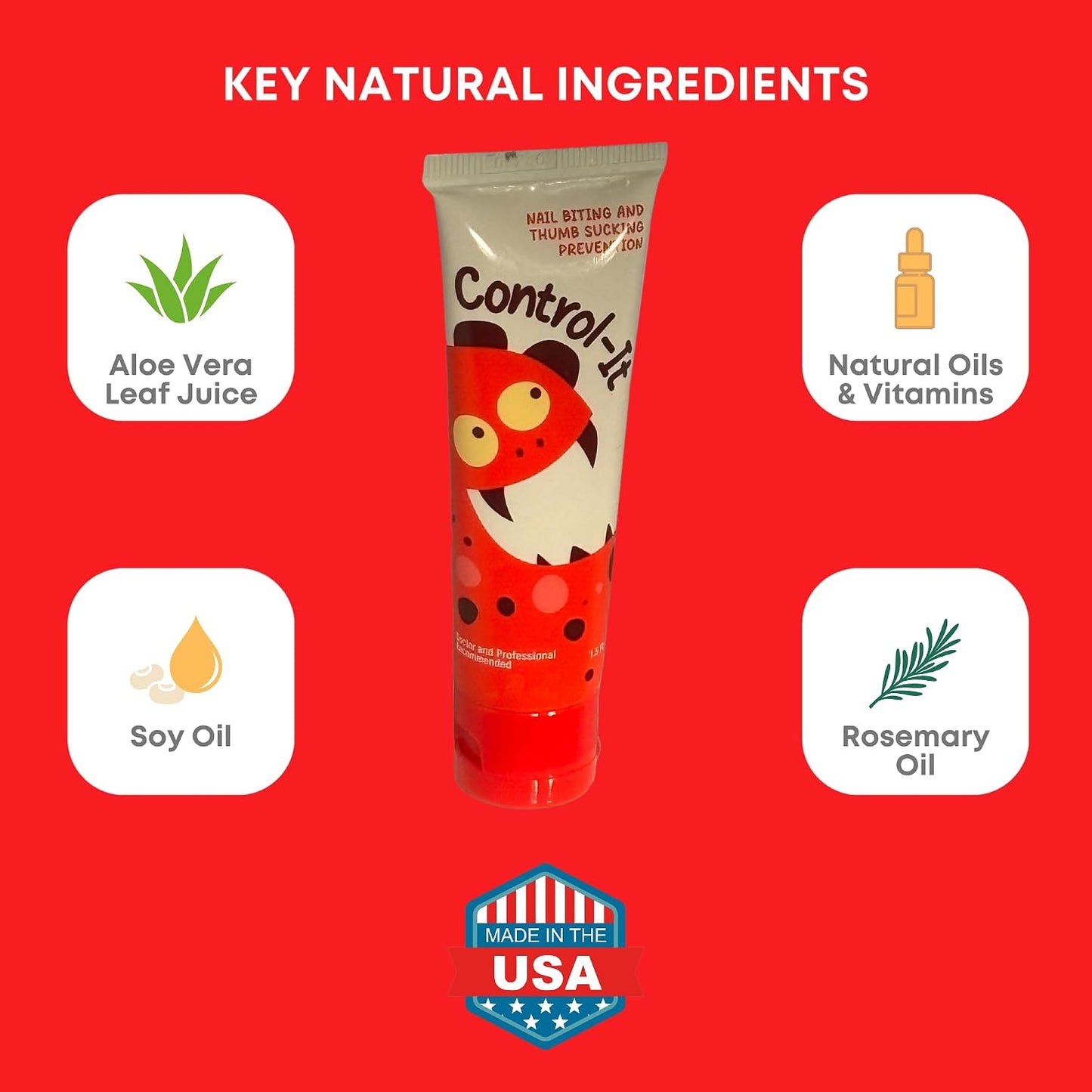 Natural Nail Biting & Thumb Sucking Solution - 100% Kid Safe Bitter Deterrent | Gentle on Skin & Nails | 21-Day Results
