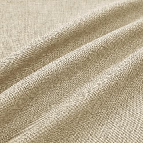 JIUZHEN Faux Linen Window Valance - Light Filtering Beige 52x18