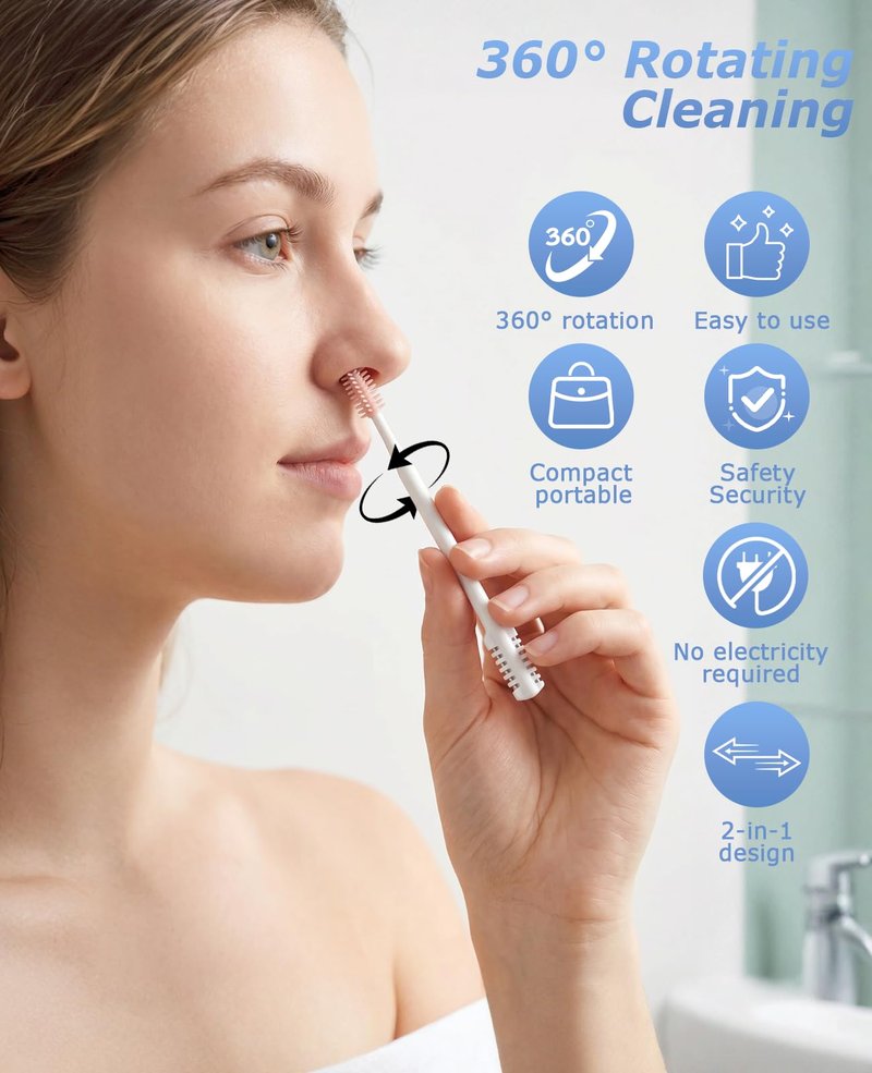 Waaqkid 9 PCS Nasal Hair Cutter for Women Men, 2-in-1 Manual Nose Hair Trimmer with Case