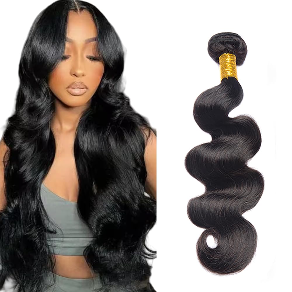 Body Wave Bundles Body Wave Bundles Human Hair Black Human Hair Bundle Natural Black Color 1B Bundle 50g 22 Inch
