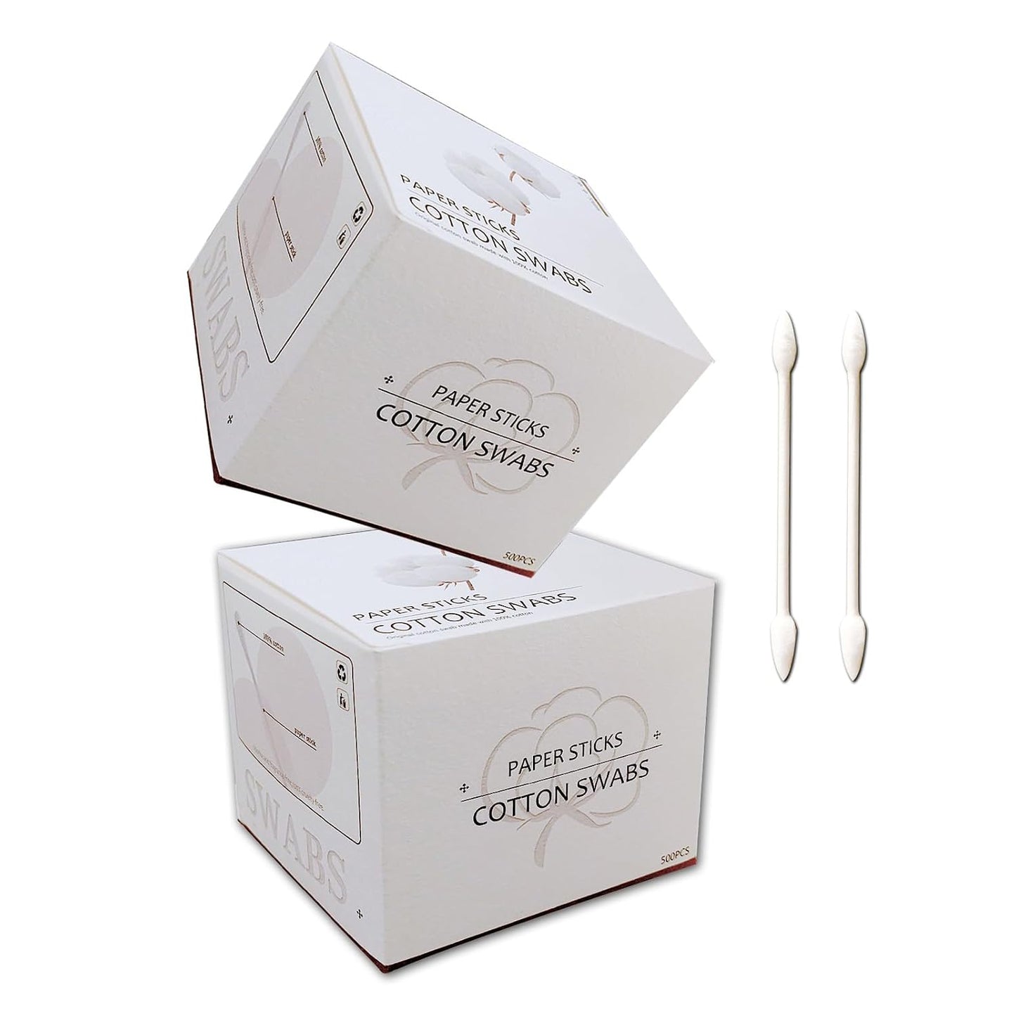 Precision Makeup Cotton Swabs - Double-Ended XL Cotton Buds with Pointed & Flat Tips | 375 Pcs for Flawless Beauty Application