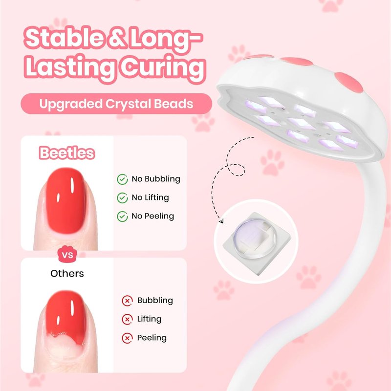 Beetles Gooseneck UV Nail Lamp - Mini LED Nail Light with 3 Timers & Smart Sensor | Portable Gel Polish Dryer