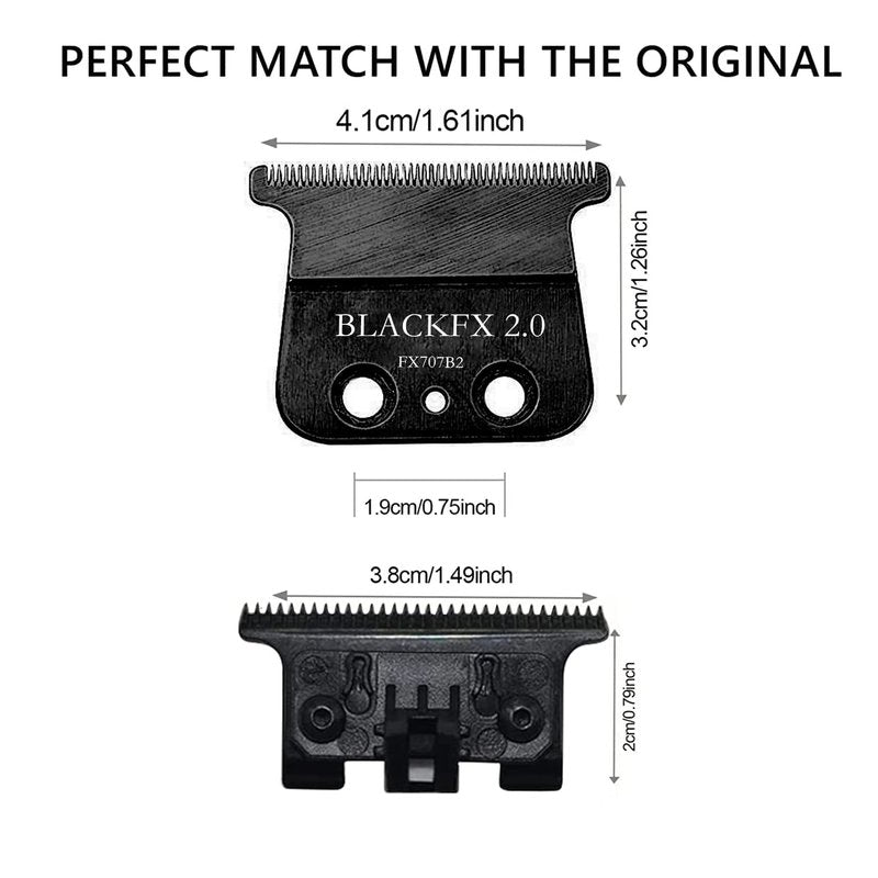 FX707ZB2 Replacement Blades Compatible with BaBylissPRO FX787 & FX726 Trimmers, for Outlining Hair Trimmers (FX787) and Trimmers (FX726) - black,3pcs
