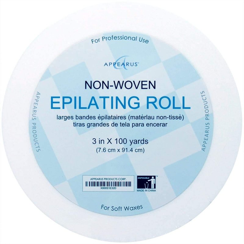 APPEARUS Non-Woven Waxing Roll - 90 GSM Heavy Duty Hair Removal Strips for Professional Estheticians - 3 Inch x 100 Yard Tear-Resistant Depilatory Paper for Salons