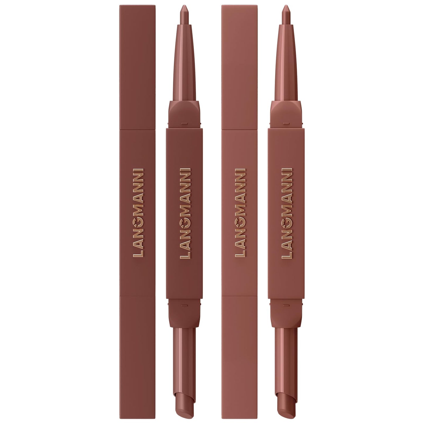 LANGMANNI 2-in-1 Lipstick & Lip Liner Set,2 Colors Set|Angled Lipstick+Matching Lipliner Pencil|Velvet Matte Finish,Long-Lasting & Smudge-Resistant|All-in-One Lip Makeup Kit for Women(#9+10)