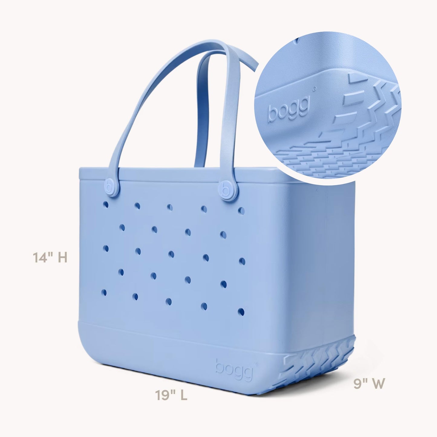 BOGG BAG Original Large Tote – 19” x 14” x 9” – Durable, Washable, Tip-proof – Beach, Pool, Boat, Work, Sports (Carolina on My Mind)