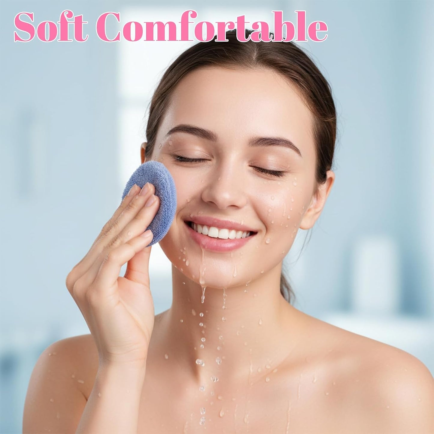 Reusable Makeup Remover Pads - Soft Coral Fleece Face Cleansing Rounds | 8 Pcs with Storage Bag