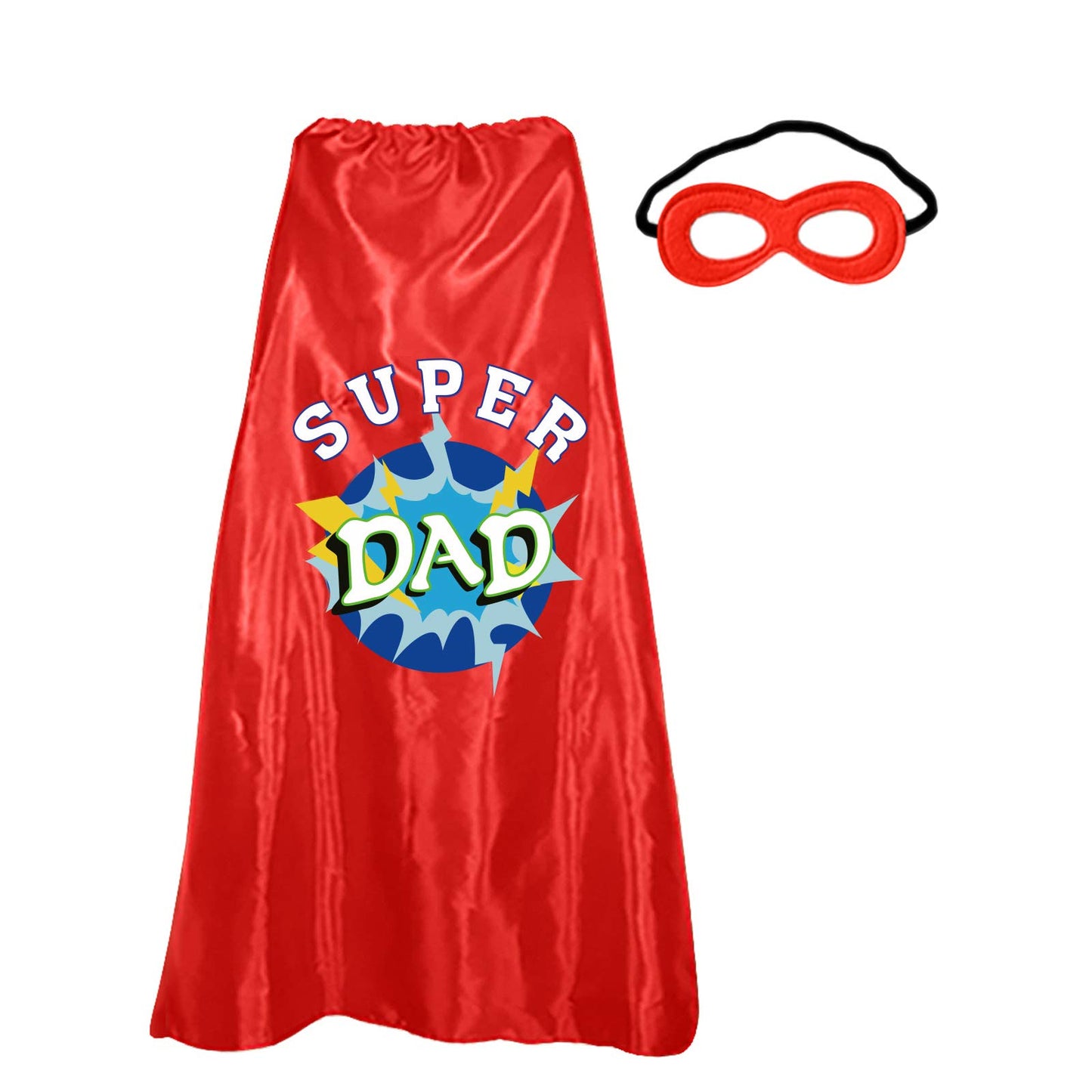 D.Q.Z Superhero Cape and Mask for Adults, Father's Day Gifts for Dad Men Birthday Family Day Party (Red)