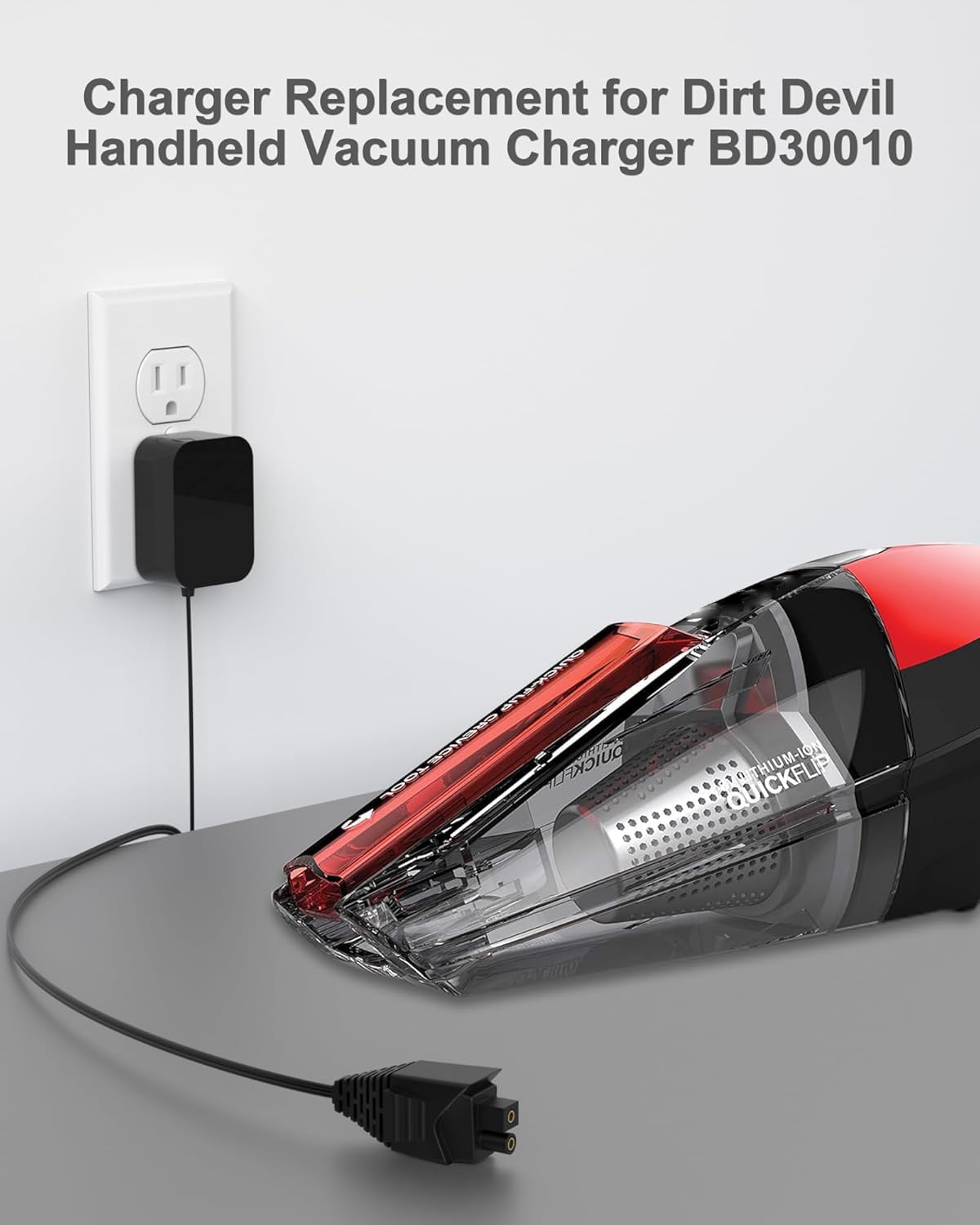 WUKUR Charger Compatible with Dirt Devil Quick Flip BD30010 BD30010FDI 8V Handheld Vacuum Cleaner Charger for PartNamber 440009122 Power Supply