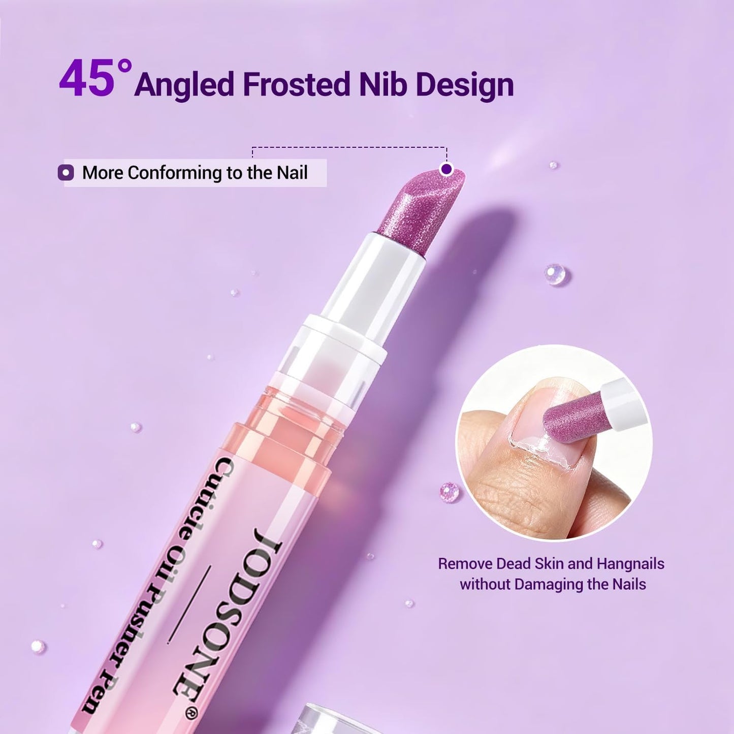 JODSONE 2-in-1 Cuticle Oil Pen & Pusher - Gentle Treatment for Dry, Damaged Nails | Moisturizing Formula